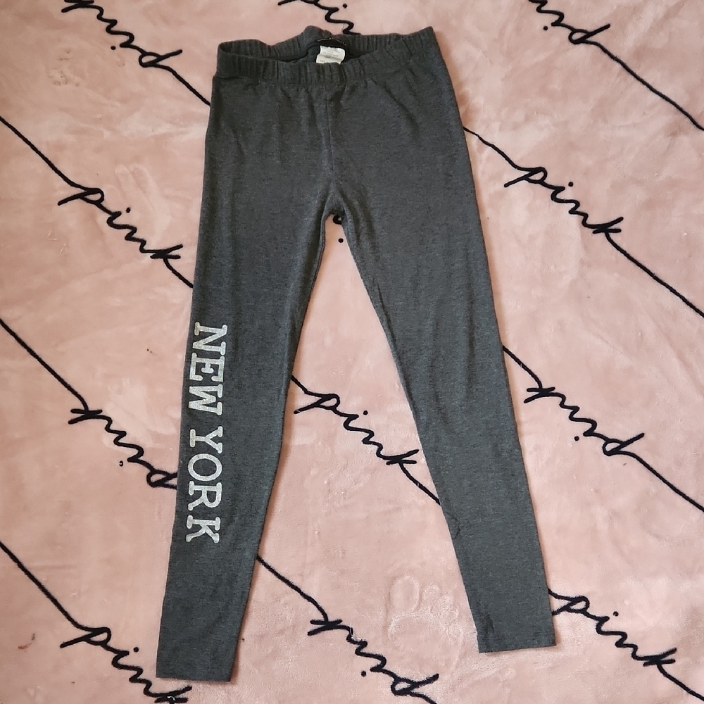 Gray Kids Leggings with New York Print